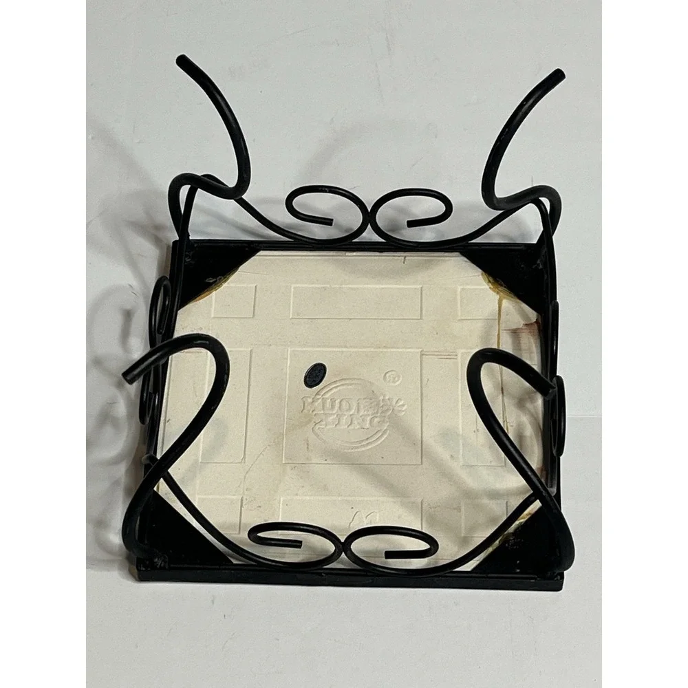 Chinese Yellow Miniature Butterflies Tile Plant Stand